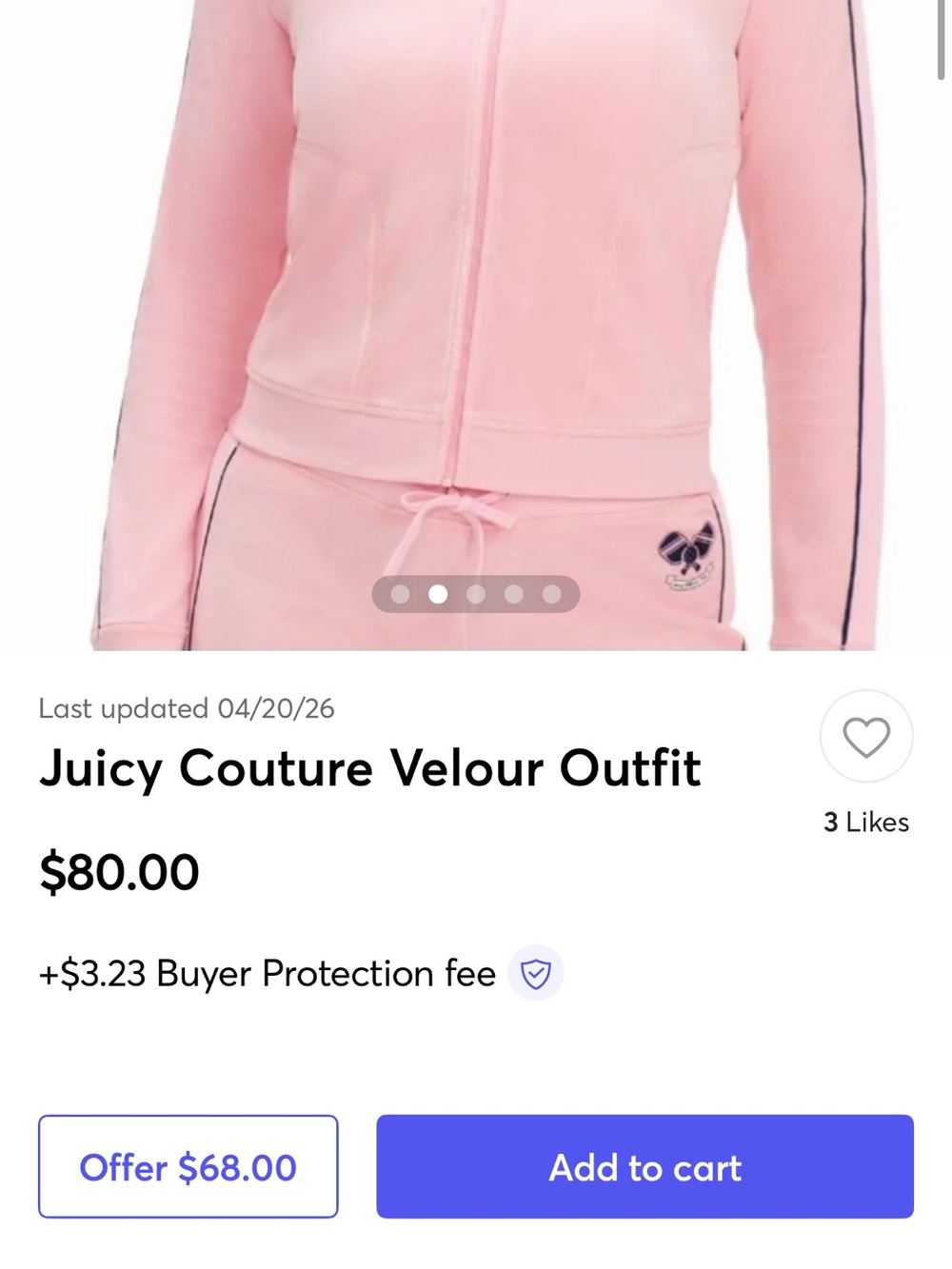 NWT Juicy Couture Pink ‘Juicy Anyone?’cotton velour zip ip jacket &pant set. - Picture 11 of 13